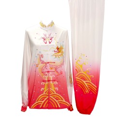 UC026 - White/Red Gradient Uniform with Dragon Embroidery