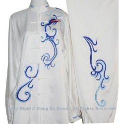 UC059 - White Uniform with Blue Dragon Embroidery
