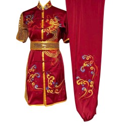 UC093 - Red Uniform with Dragon Embroidery