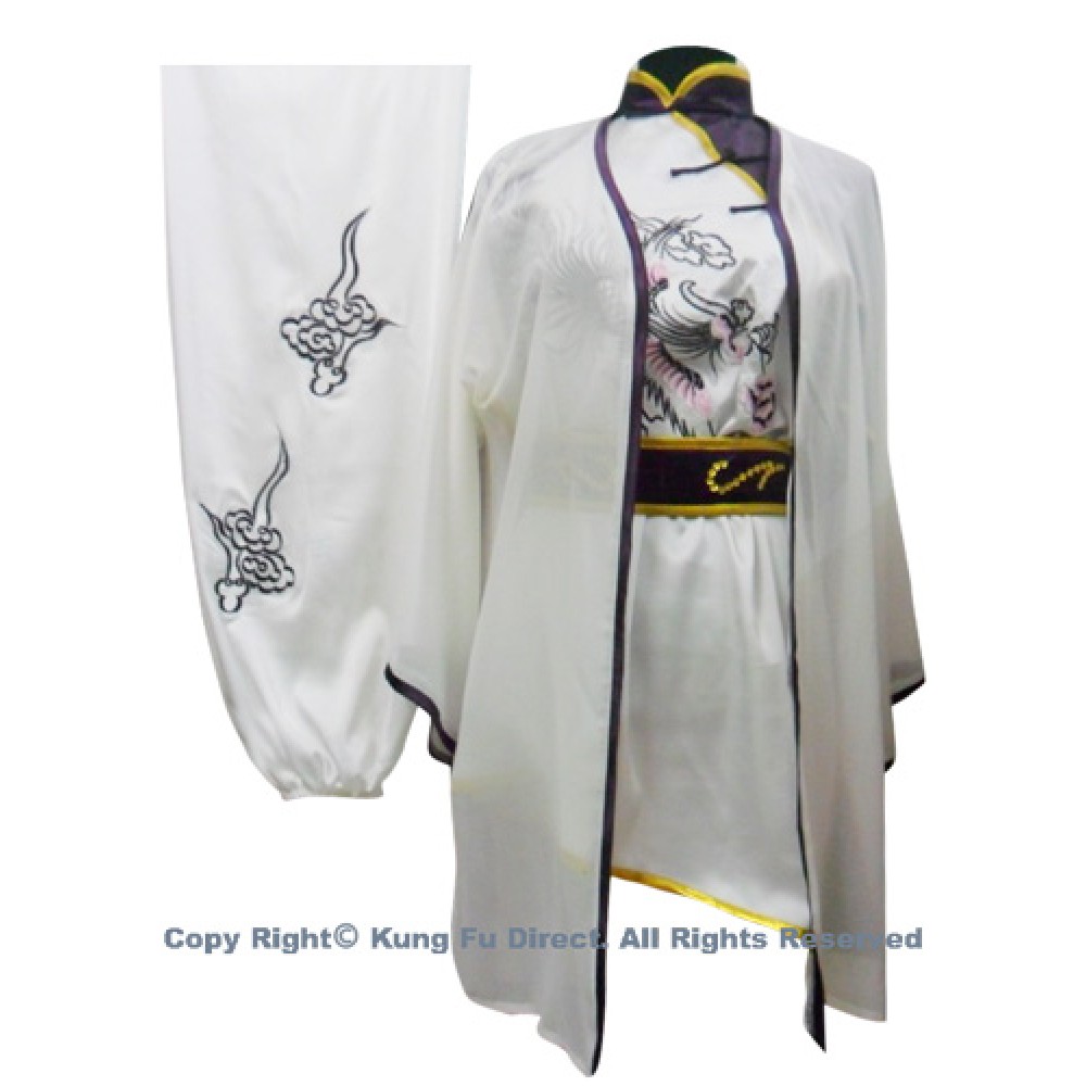 UC101 - White Shawl with Dark Purple Trim - Shawl only 