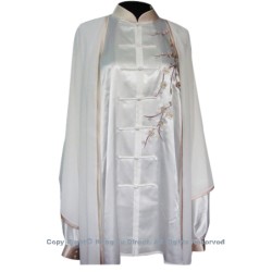 UC112 - White Shawl with Light Brown Trim－ Shawl Only 