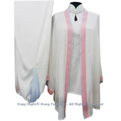 UC120 - White Shawl with Light Blue/Pink Trim－ Shawl Only