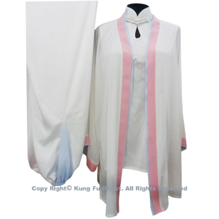 UC120 - White Shawl with Light Blue/Pink Trim－ Shawl Only