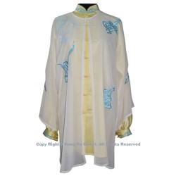 UC123 - White Shawl with Blue Cloud－ Shawl Only
