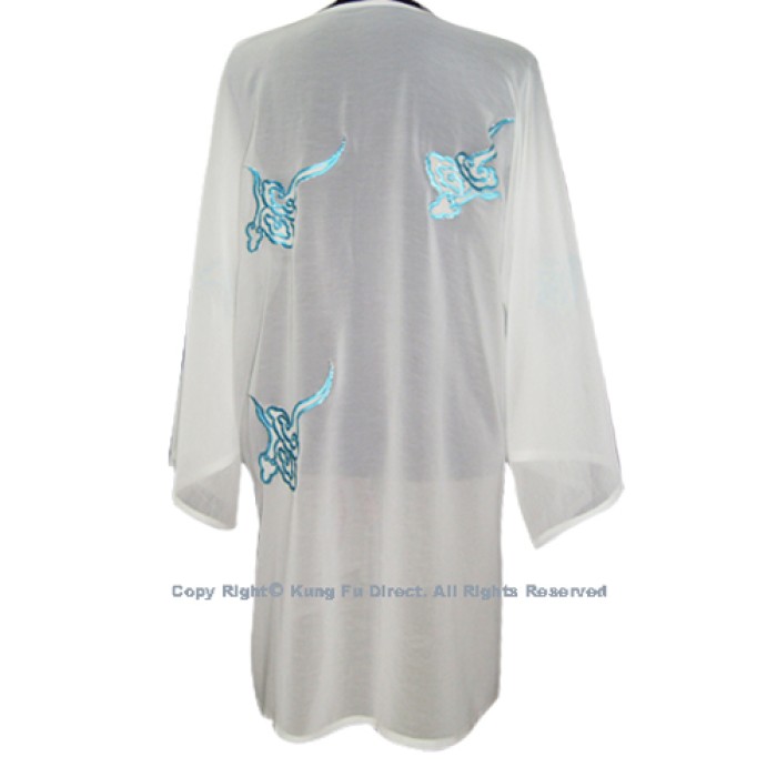 UC123 - White Shawl with Blue Cloud－ Shawl Only