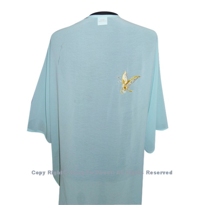 UC128 - Light Blue Shawl with Butterfly Embroidery