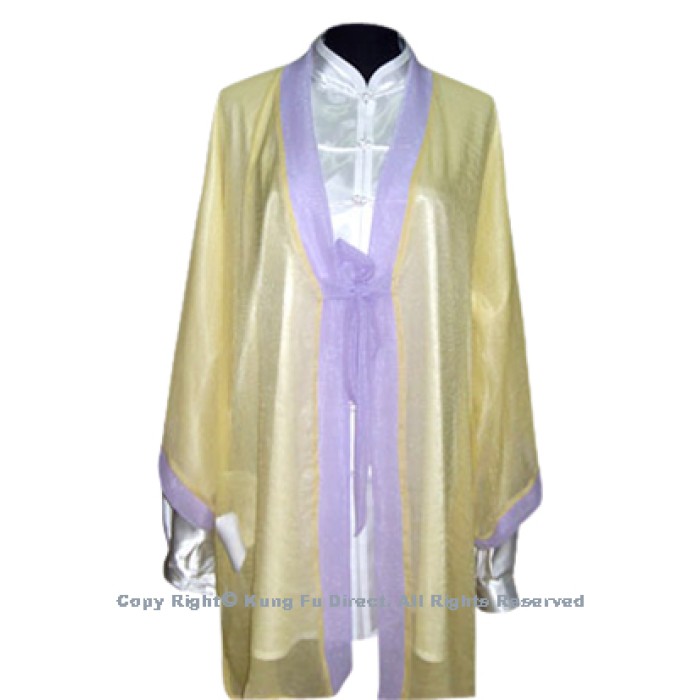 UC129 - Yellow Shawl with Light Purple Trim－ Shawl Only