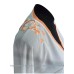  UC133 - White Shawl with Light Orange Flower Embroidery/Trim