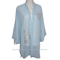 UC136 - Light Blue Shawl with Flower Embroidery