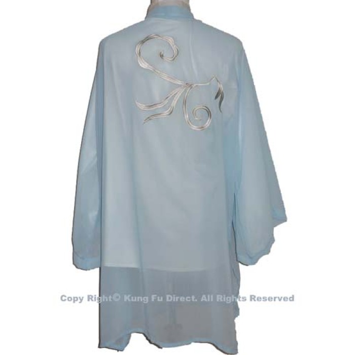 UC136 - Light Blue Shawl with Flower Embroidery