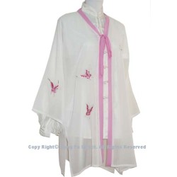 UC140 - White Shawl with Pink Butterfly