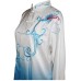  UC203 - White and Blue Gradient Phoenix Embroidery Long Sleeves