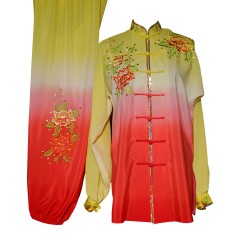 UC207 - Yellow and Red Gradient Flower Embroidery Long Sleeves