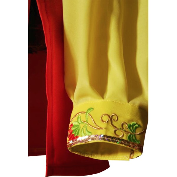 UC207 - Yellow and Red Gradient Flower Embroidery Long Sleeves