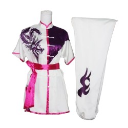 UC513 - White Uniform with Pink Trim and Purple Embroidery