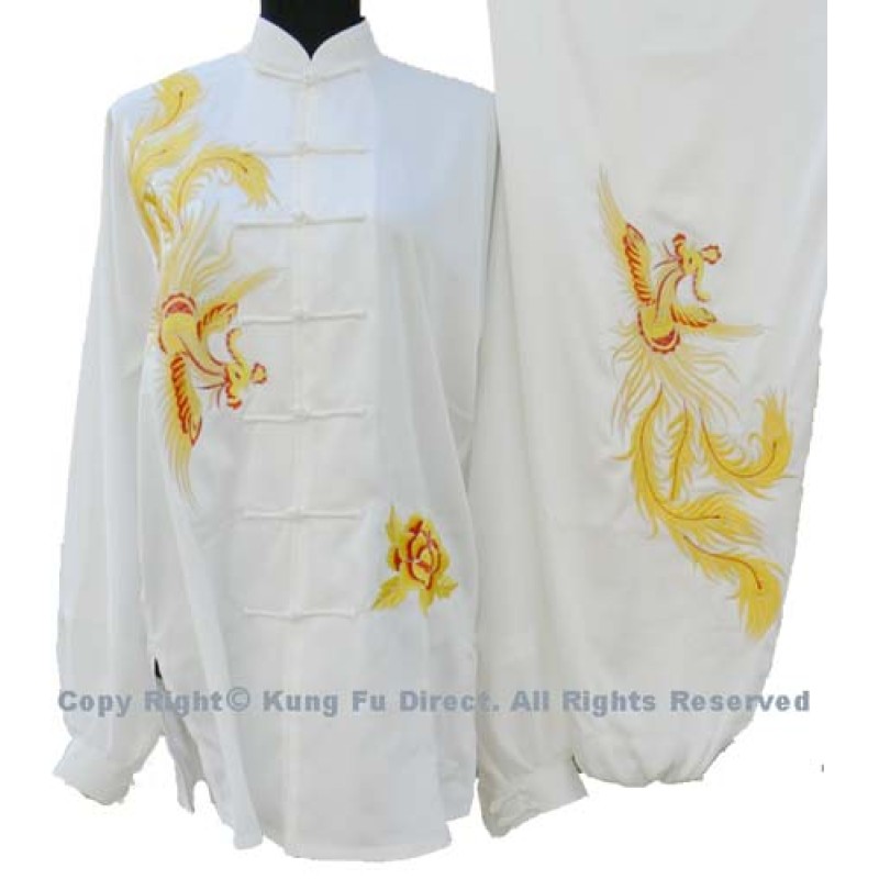 UC538 - White Uniform with Yellow and Red Phoenix Embroidery