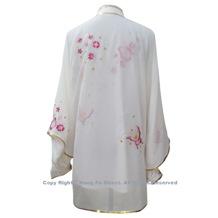 UC803 - White Uniform With Pink Flower Embroidery and White Jewel