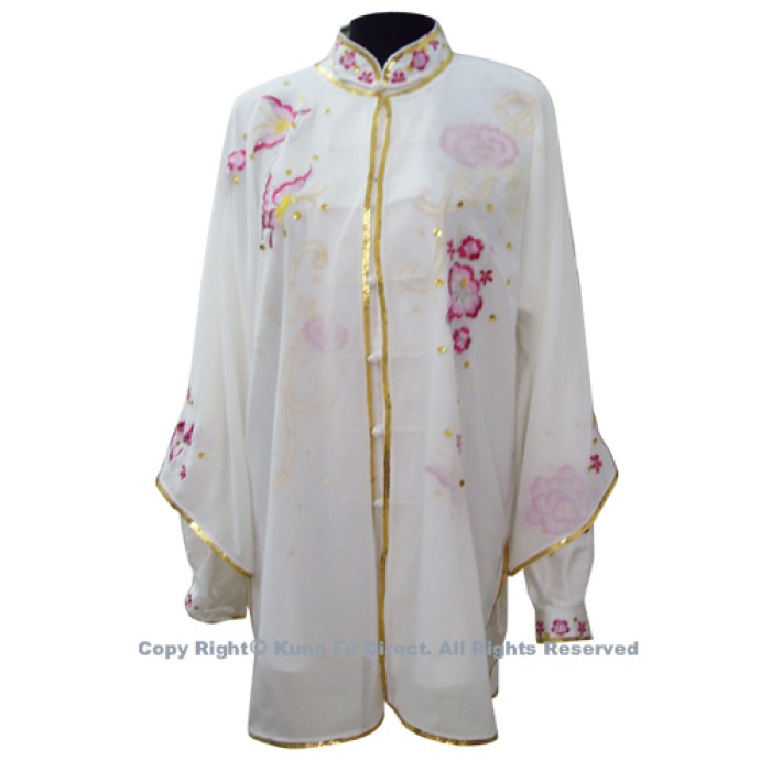 UC803 - White Uniform With Pink Flower Embroidery and White Jewel