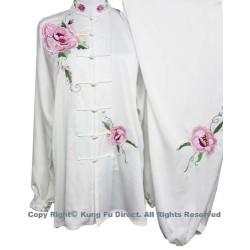 UC808 - White Uniform with Pink Flower Embroidery