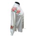  UC814 - White Uniform With Peony Flower Embroidery
