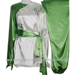 UC844 - White/Green Uniform with Green Bamboo Embroidery