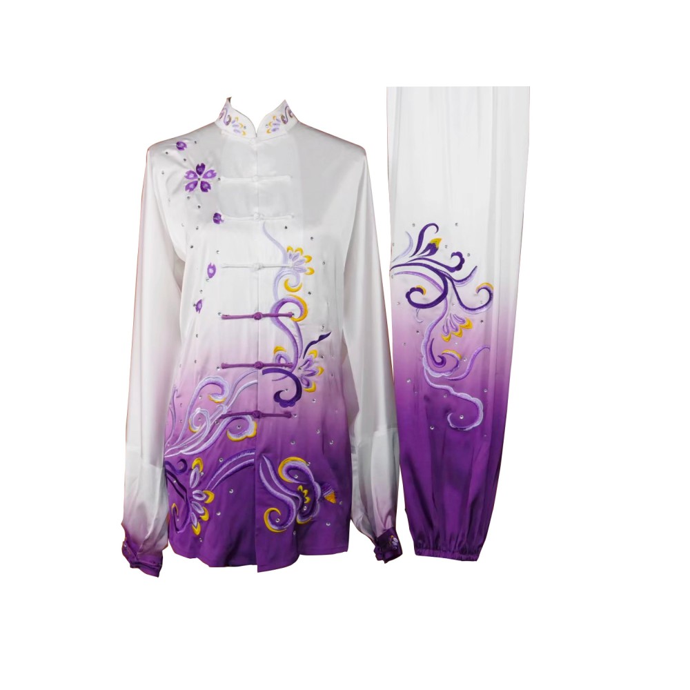 C2022-69 White & Purple Wushu Uniform