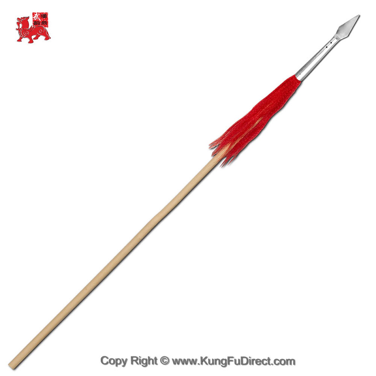 Wax Wood Kung Fu Spear with 9 inch Spear Head 功夫枪 (WSL002-1)