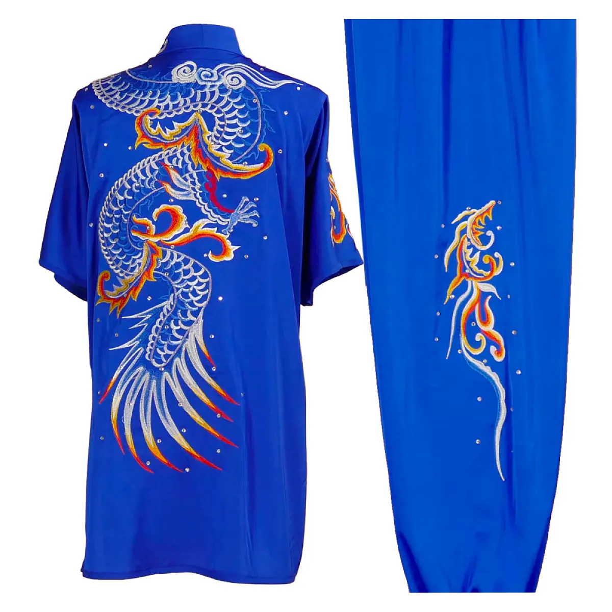 UC001 – Blue Kung Fu Uniform with Dragon Embroidery