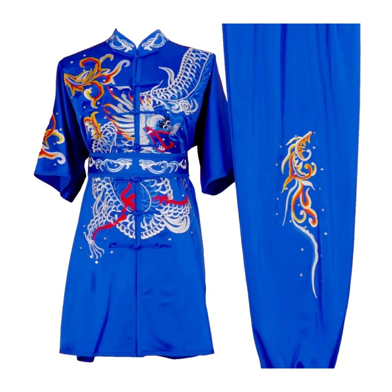 UC001 – Blue Kung Fu Uniform with Dragon Embroidery