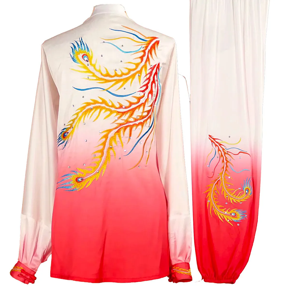 UC004 - Red/White Gradient Uniform with Phoenix Embroidery