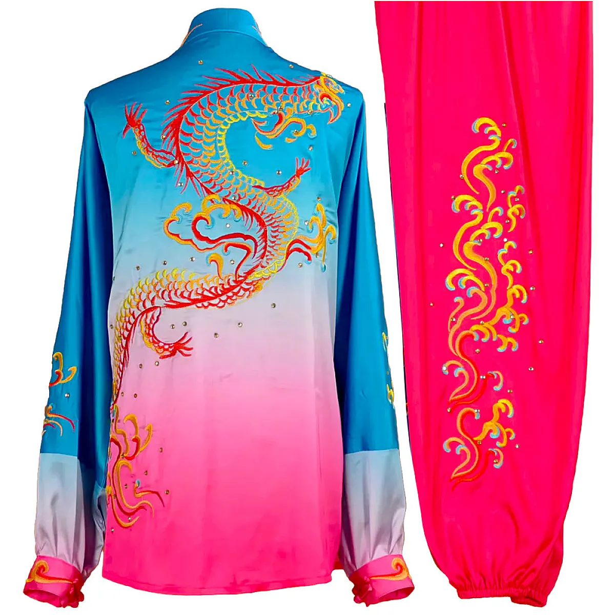 UC006 - Blue/Pink Gradient Uniform with Dragon Embroidery