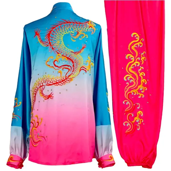 UC006 - Blue/Pink Gradient Uniform with Dragon Embroidery