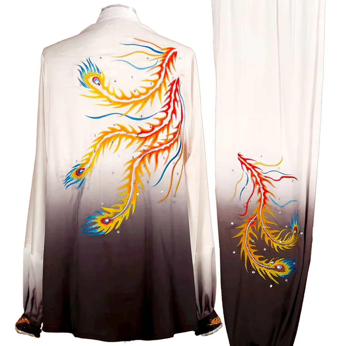 UC009 - White/Black Gradient Uniform with Phoenix Embroidery