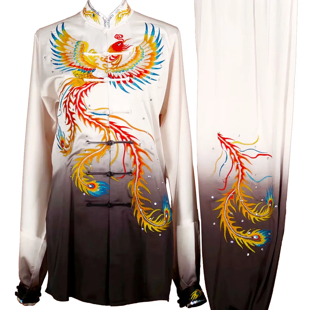 UC009 - White/Black Gradient Uniform with Phoenix Embroidery