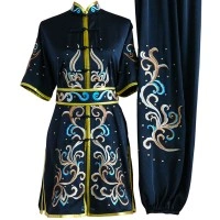 Blue Uniform with Phoenix, Cloudand Water Embroidery(Pre-Order)