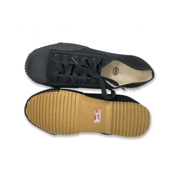 Warrior Wushu KungFu Pure Black Canvas Shoes