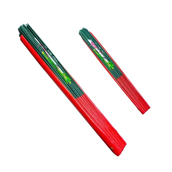 Green Peony Tai Chi Fan with Red Bamboo Ribs (Fan15)