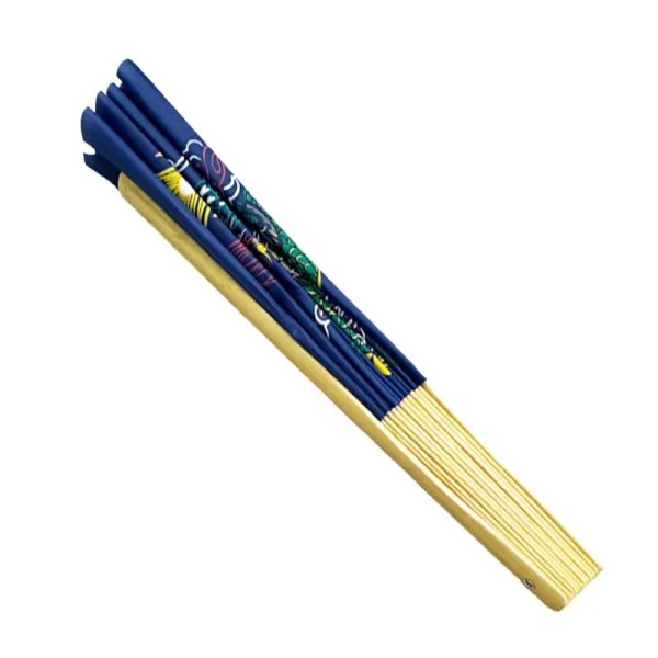 Fan17-1 Blue Dragon Phoenix Taichi Fan with original Bamboo Rib