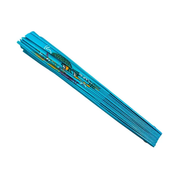 Lake Blue Dragon Phoenix Tai Chi Fan with Blue Bamboo Rib (Fan21)
