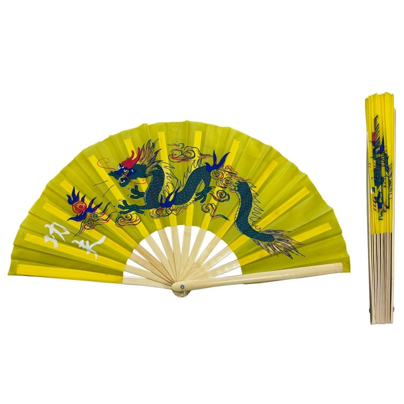 Yellow Tai Chi & Kung Fu Fan (Fan23) – Lightweight Bamboo Martial Arts Fan