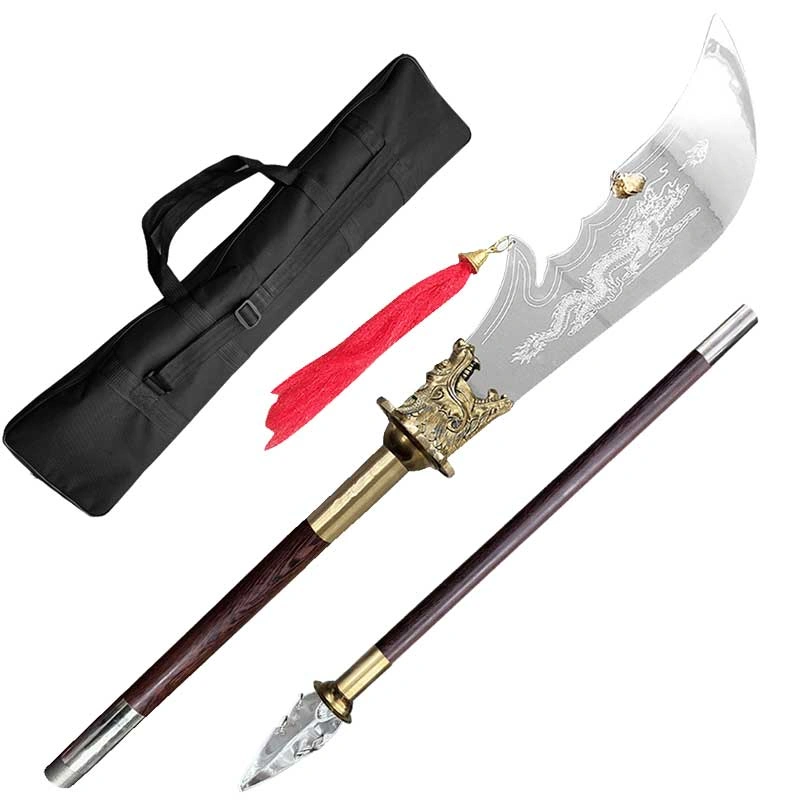 Wenge Wood Brass Dragon Head Kwan Dao (TDL000) – Traditional Kung Fu Weapon