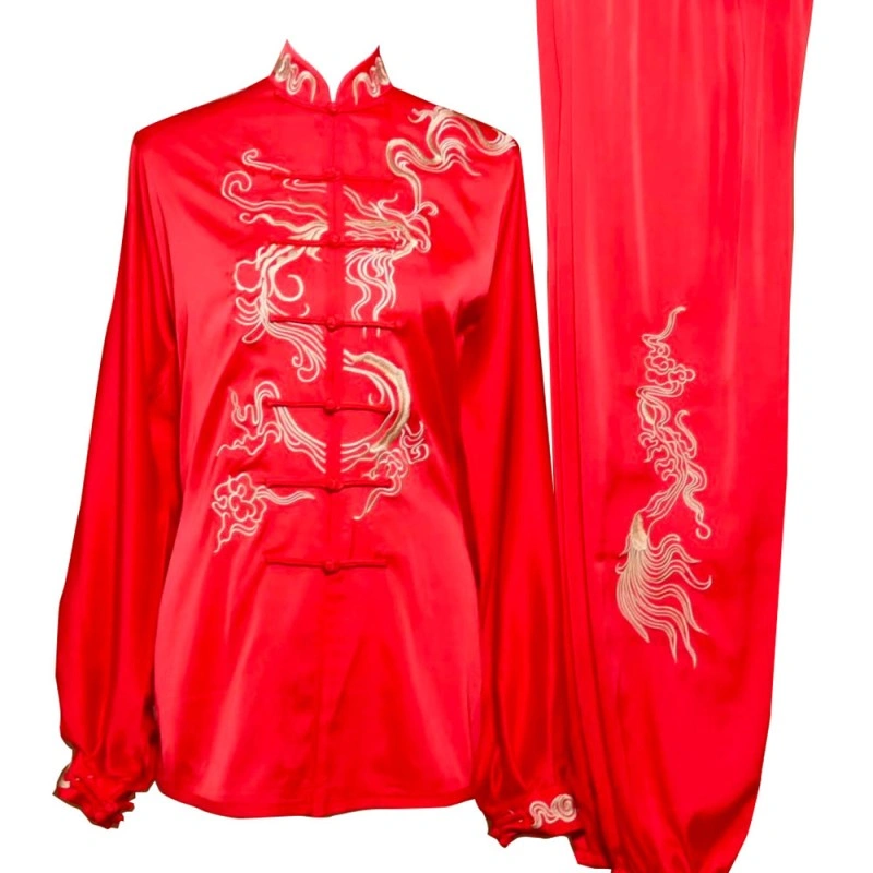 UC2022-1 Red Uniform with Phoenix and Cloud Wave Embroidery (Pre-Order)