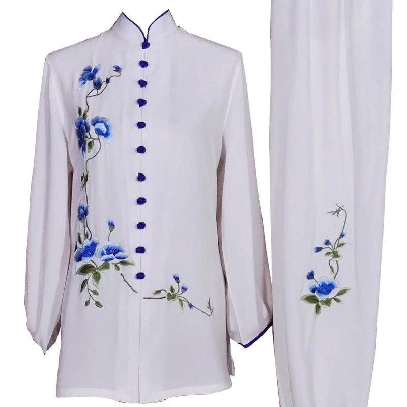 UC2022-19 White Uniform with Blue Flower Embroidery (Pre-Order)