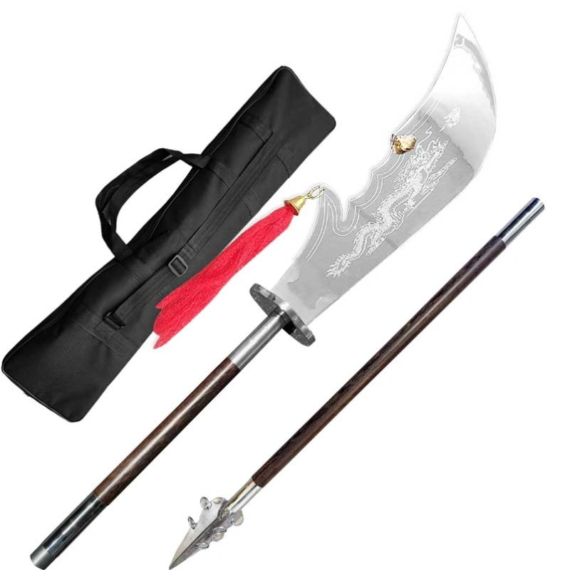 Traditional kungfu Kwandao with 2 pieces Solid Wenge wood handle_ firm Blade