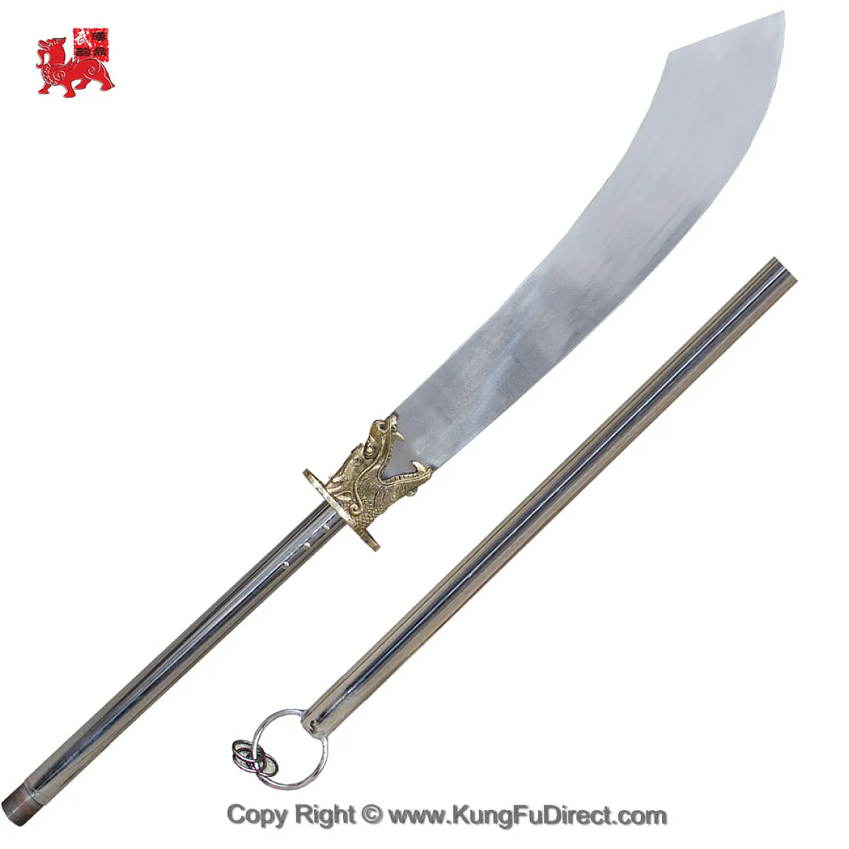 Combat Dragon Head Stainless Steel Kung Fu Pudao - Two-Piece Design