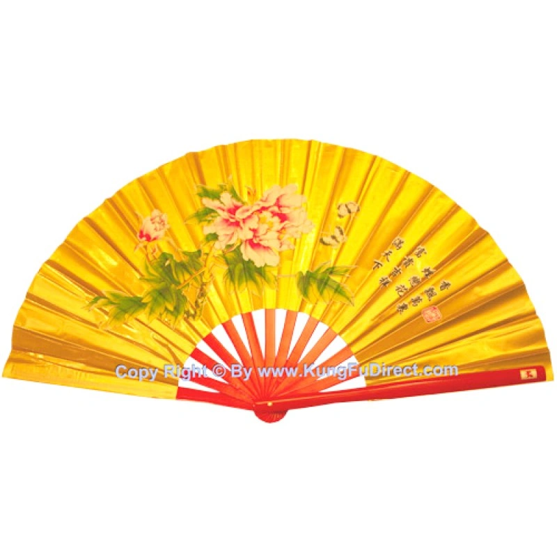 Mudan Flower Fan Golden Fan (05) – Bamboo Ribs & Peony Design