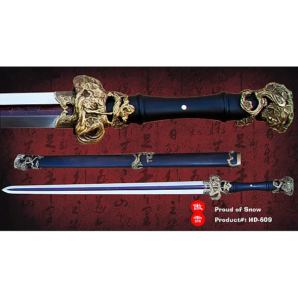 HD-609 - Proud of Snow Sword-Red Groove pattern 傲雪剑-红槽花纹钢