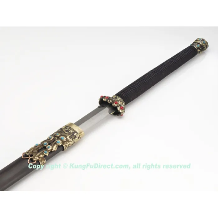 HD621 -Han Ding Both hands Sword -Water wave pattern 汉鼎花纹钢双手剑