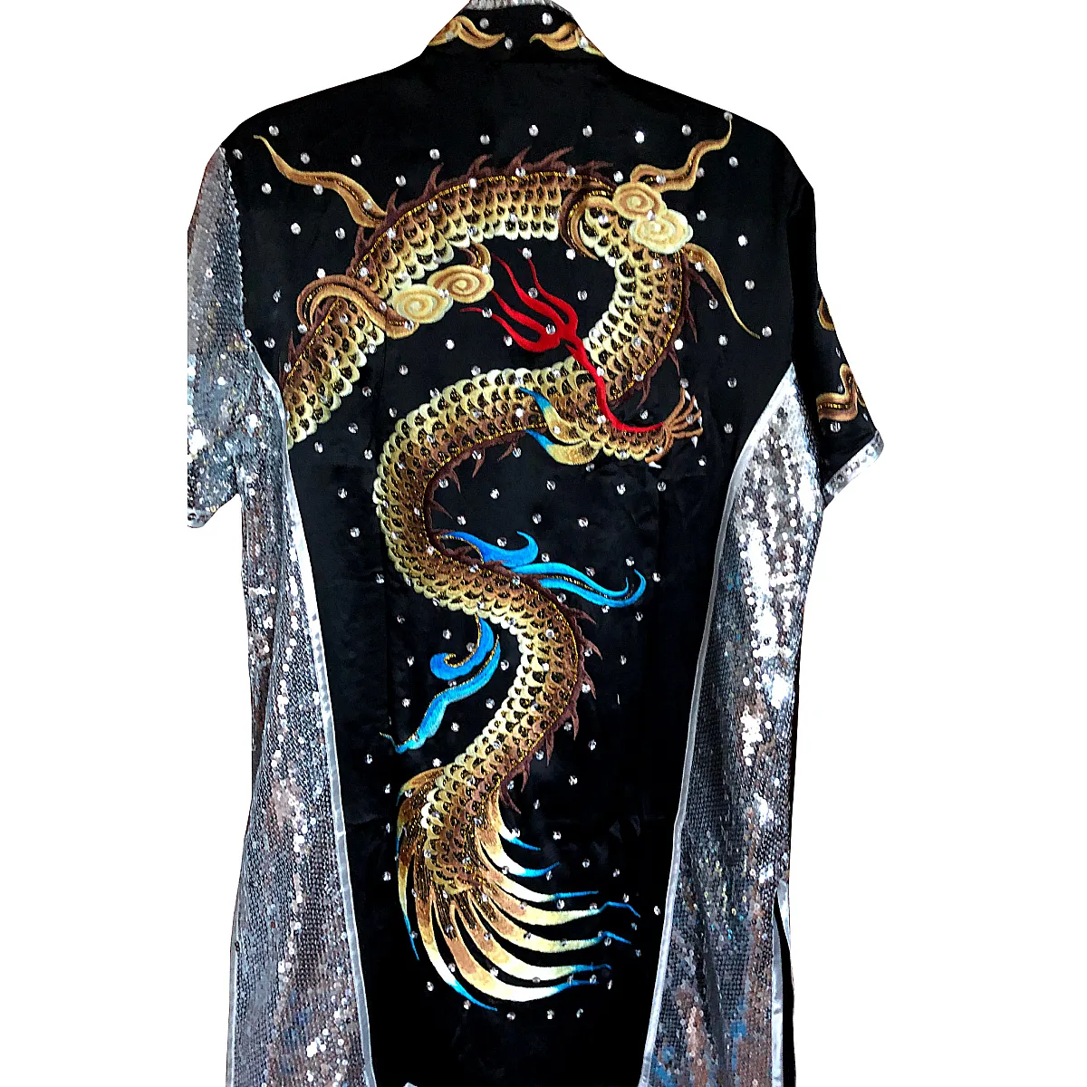 PSU029 – Black Dragon Embroidery Silk Kung Fu Uniform