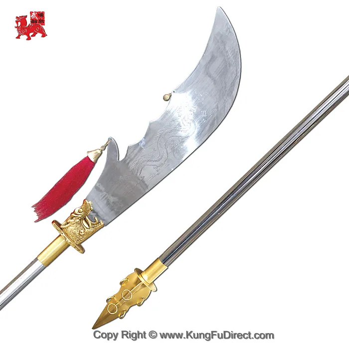 Stainless Steel Dragon Head Kwandao – Two-Piece Martial Arts Weapon (TDL001)